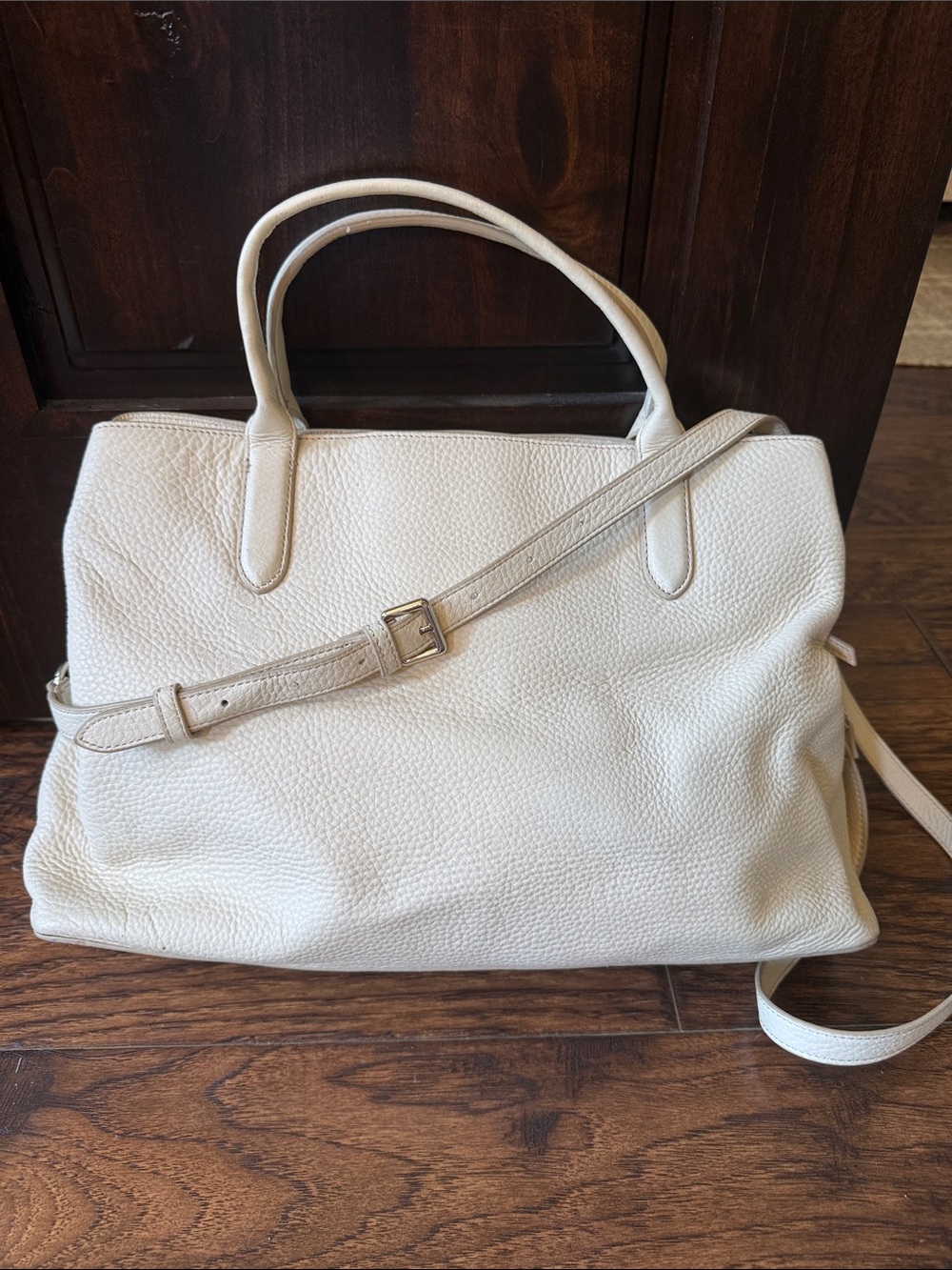 Mark & Graham Cream Leather Tote - Picture 5 of 16
